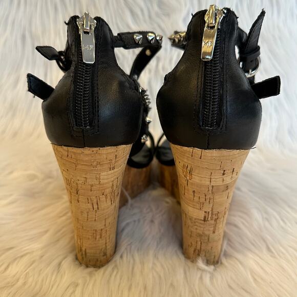 Marc Fisher Lorda Spike Leather Wedge Sandal - Picture 7 of 10